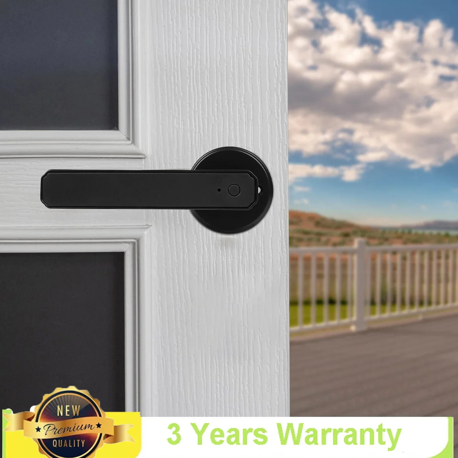 Fingerprint Door Lock Set W/ Password Anti Spying Function & Multiple Opening Methods,Black Smart Door Handles for Homes,offices