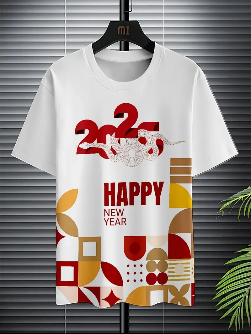 2025 Chinese Year Of The Snake T-shirt Men Women Lunar New Year Trendy Tee Shirts 3D Printed Pattern Unisex Harajuku Y2k Tops