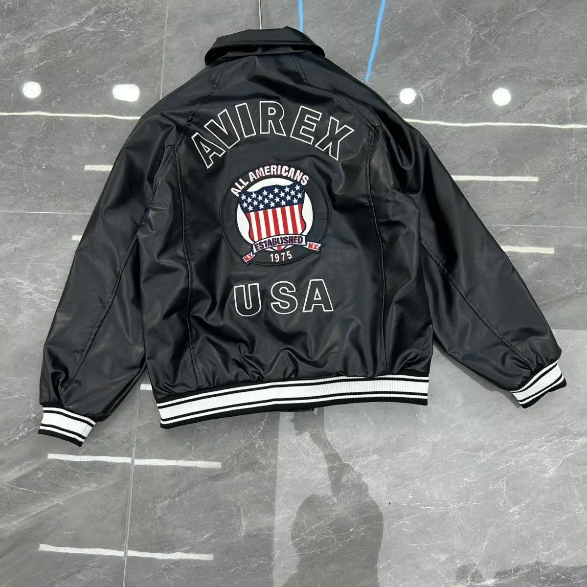 Hip hop american functional style letter embroidered leather jacket loose couple short winter jacket men y2k men clothing view 5