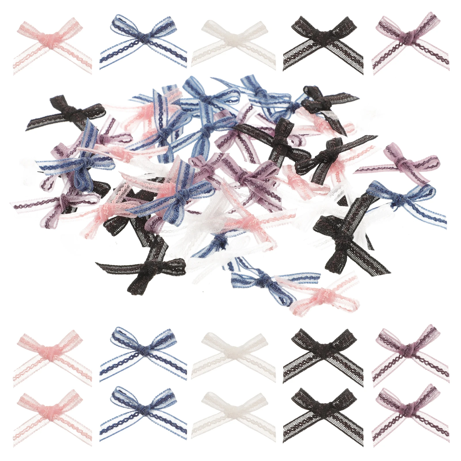 

50Pcs Mini Bowknot Yarn Bows Decorative Accessories for DIY Craft Party Gift Wrapping Hairpin Hair Clips Tiny Bows