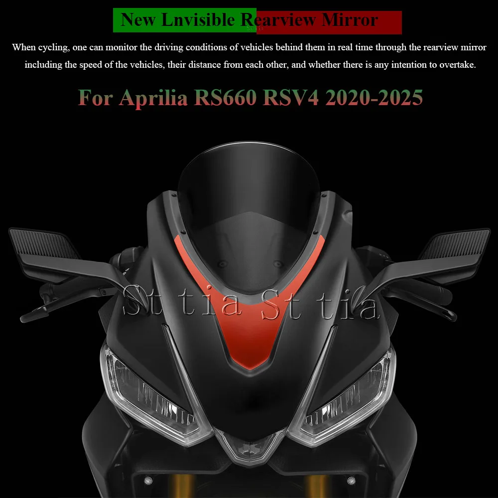 لأبريليا RS660 RSV4 1100 20-25 المرايا الشبح المرايا الرياضية الجنيحات مجموعات مرآة قابل للتعديل المرايا دراجة نارية الجناح المرايا #2
