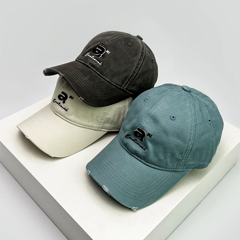 

New Unisex Broken Style Street Embroidered a Letters Baseball Hats Breathable Casual Sunshade Peaked Caps Versatile Fashion ins