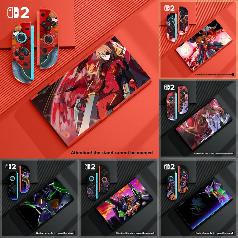 Funda de Silicona Evangelion EVA Rei Asuka para Nintendo Switch 2, Funda Protectora Suave para el Controlador Joy-Con, Diseño Anime