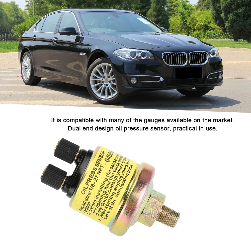 

Oil Pressure Sensor Engine Oil Pressure Sensor 1/8 NPT Replacement Engine Oil Pressure Sensor for Aftermarket Gauge