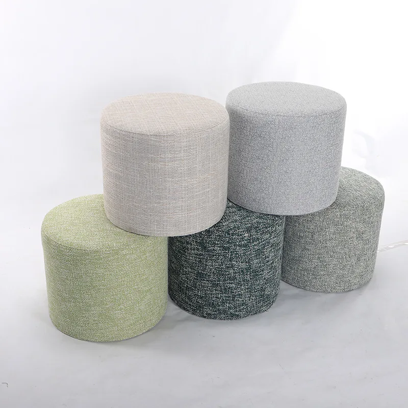Fabric small stool indoor and outdoor low stool pedal round stool simple living room sofa coffee table