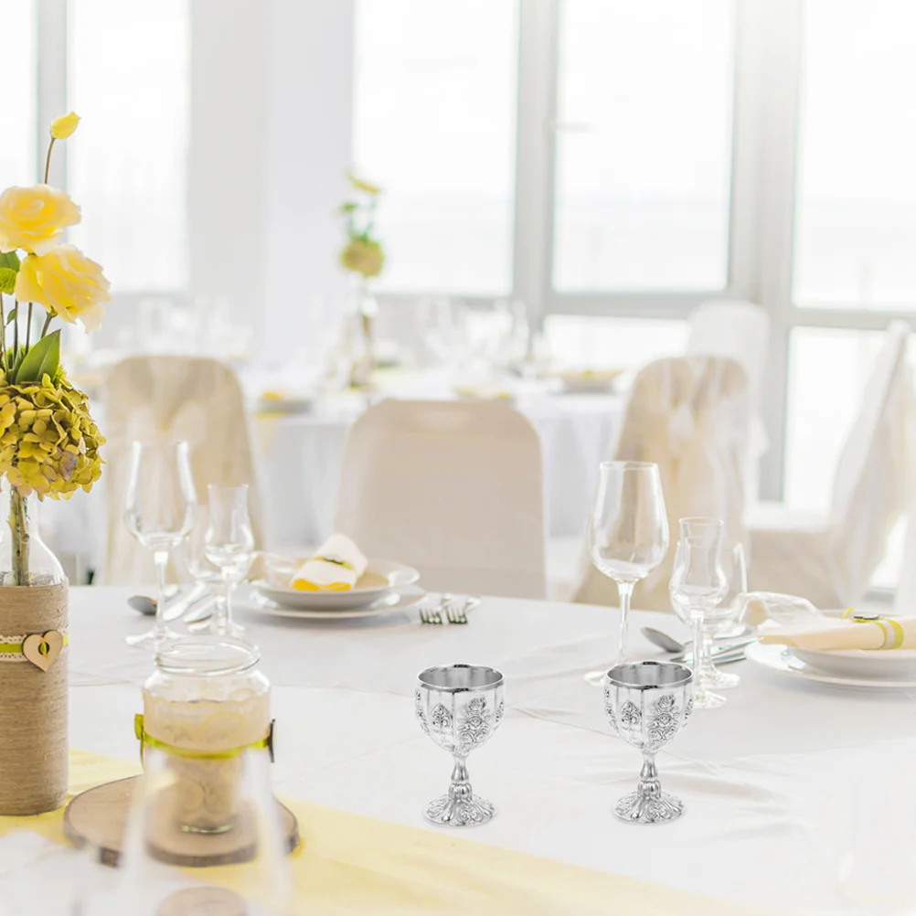 

2Pcs Pumpkin Wine Cups European Retro Zinc Alloy Whisky Goblets Lightweight Home Party Decoration European Wine Cup