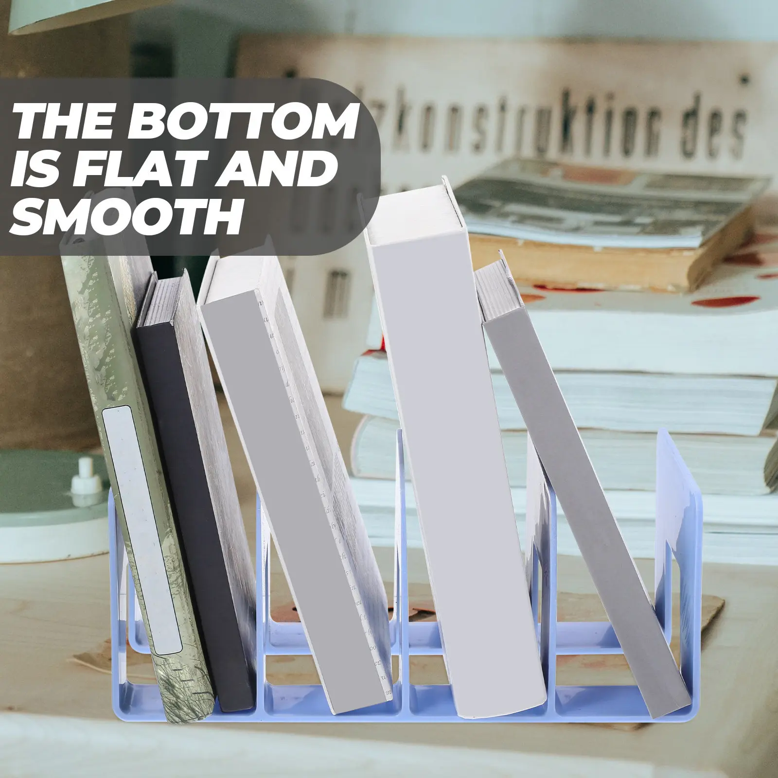 

Desktop File Organizer Document Rack Modern Vertical Storage Stand for Office School Study Desk Files Letters Magazines Books