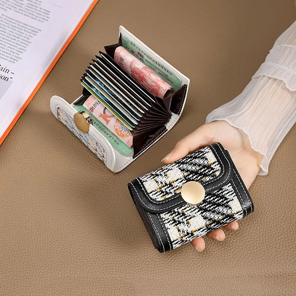 

Purse Wallets Multi Card Position Wallets PU Leather Women Money Bag Lattice Purse Wallets Korean Card Holder Stripe Coin Purse