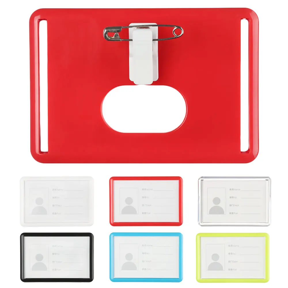 

Replaceable Work Card Bank Credit Card Business Office School ID Badge Holder Card Bag Badge Case Card Holder With Pin Clip