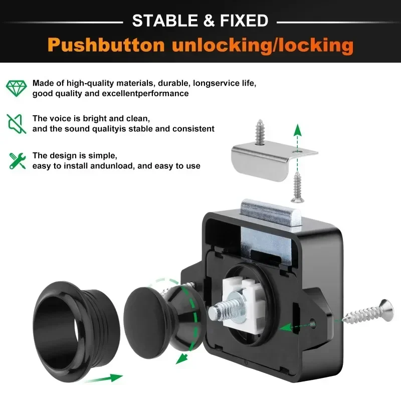 Camper Van Lock Cart RV Caravan Boat Auto Tent Home Cabinet Latch Button Lock Hardware Use for Home Car RV Truck Accessories
