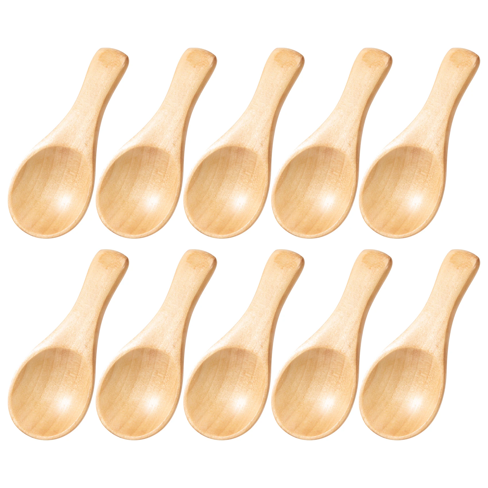 PZHI-Short Handle 10 Packets Of Small Wooden Spoon, Perfect For Small Jars Of Jam, Spices, Condiments, Seasonings, Sugar, Honey,
