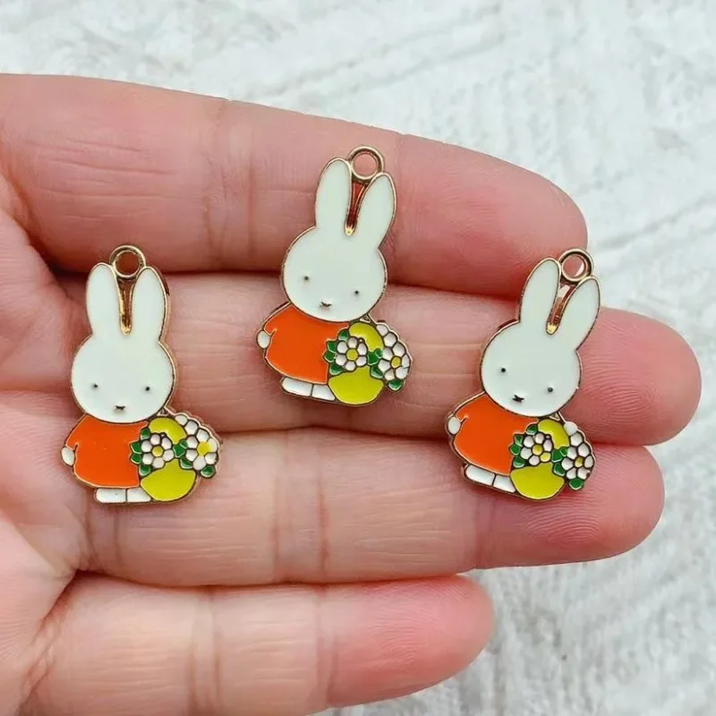 10pcs Enamel Charms Cute Rabbit Charms Pendant For Jewelry Making Findings DIY Handmade Earrings Bracelets Accessories