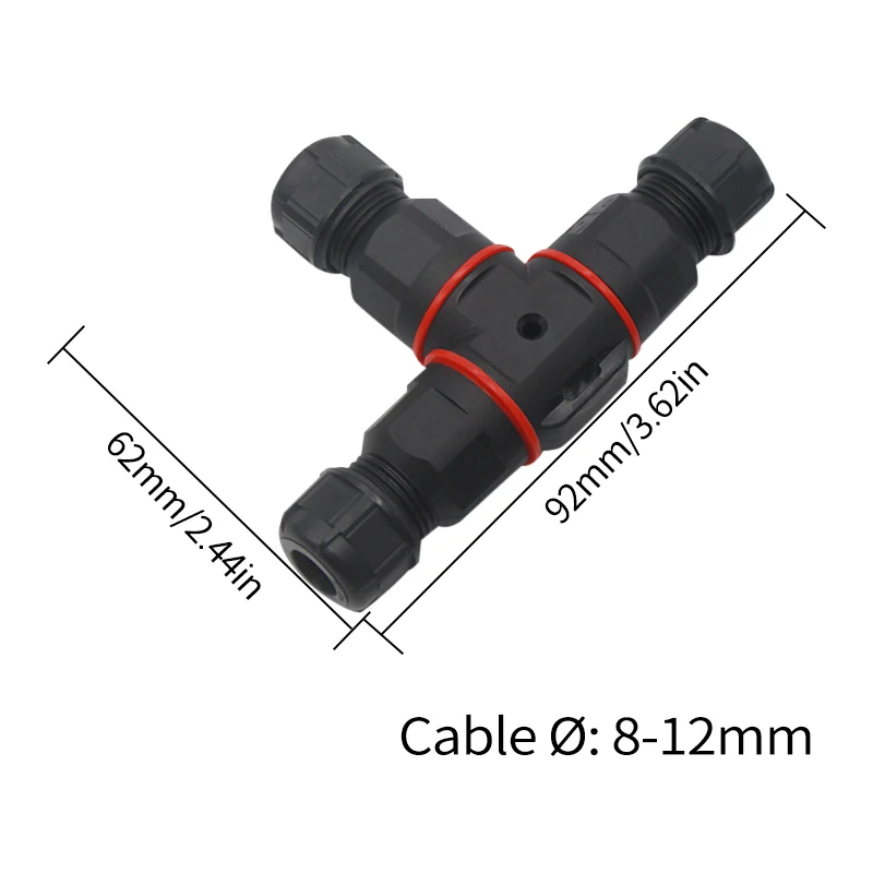 IP68 M20 T-Type 6-10mm Cable Waterproof Connector 2/3 Screw Pin Electrical Terminal Adapter Wire Connector For LED Light DIY Fas