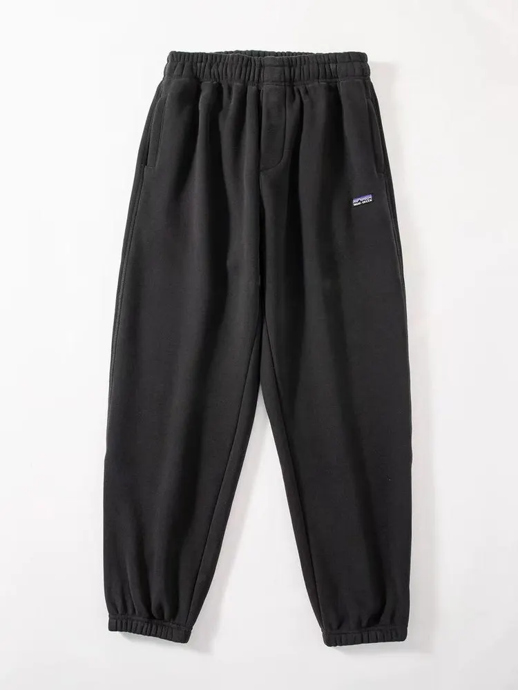 Ba jia ti inverno fce forrado perna reta calças esportivas femininas quentes soltas com punho casual all-match calças compridas