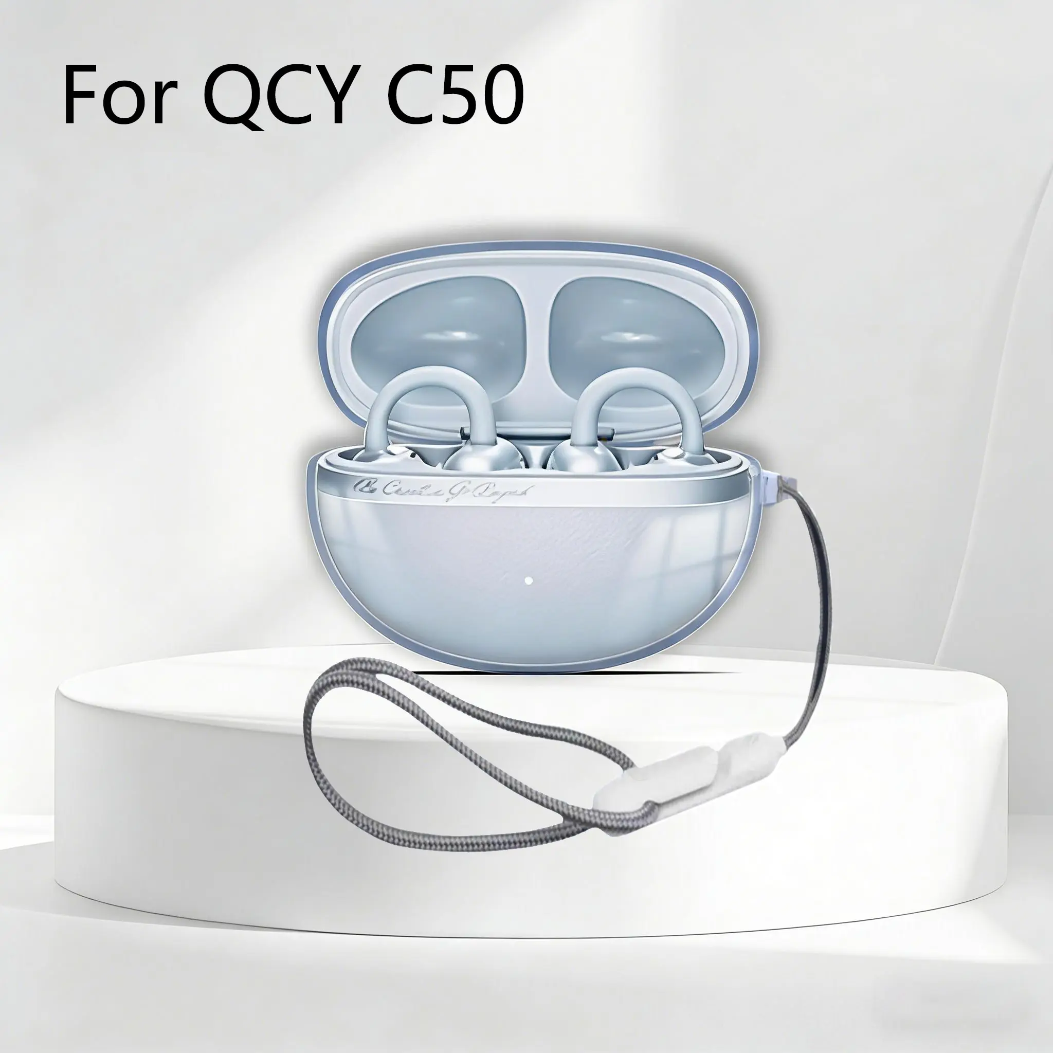 Capa Transparente de Alta Qualidade para Fone de Ouvido Bluetooth QCY C50, Capa Protetora de TPU Macio e Resistente a Impactos