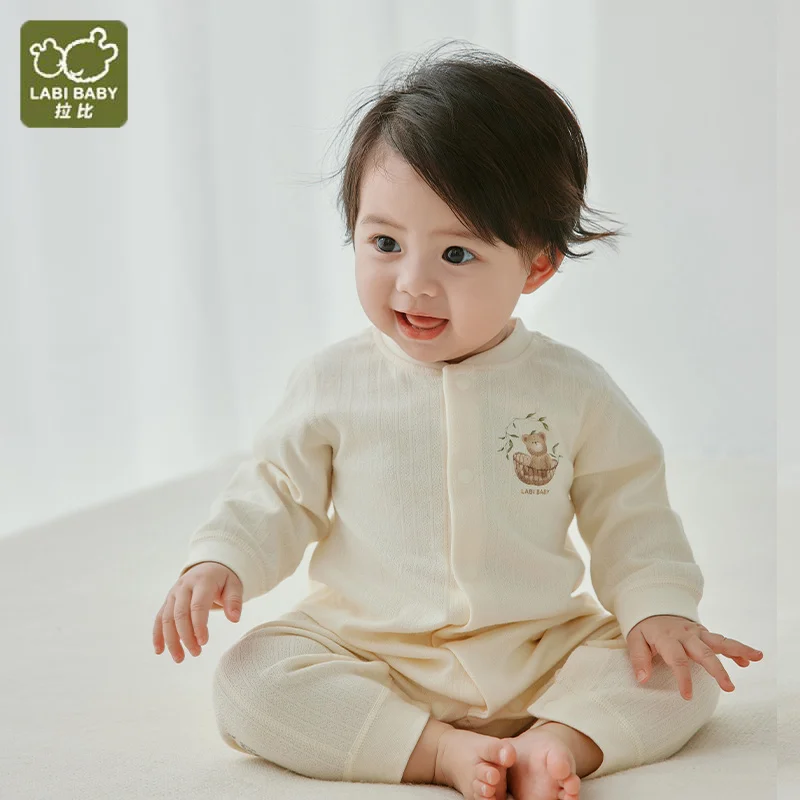 LABI BABY Antibacterial Rompers Newborn Onesies Pure Cotton Boys Girls Bodysuits Autumn Long Sleeve Jumpsuits Infant One Pieces