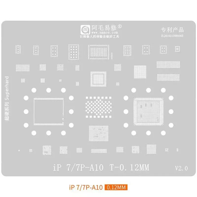 AMAOE BGA Reballing Stencil Template for Iphone 5S 6 6S/ 7 8 X XS /MAX /XR 11 11PRO/MAX 12/13 14 12/13Pro Max Tin Mesh Tools Set