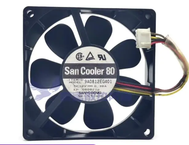 

Ltsf For SANYO DENKI 9A0812EG401 DC 12V 0.38A 80x80x25mm 4-Wire Server Cooling Fan8cm