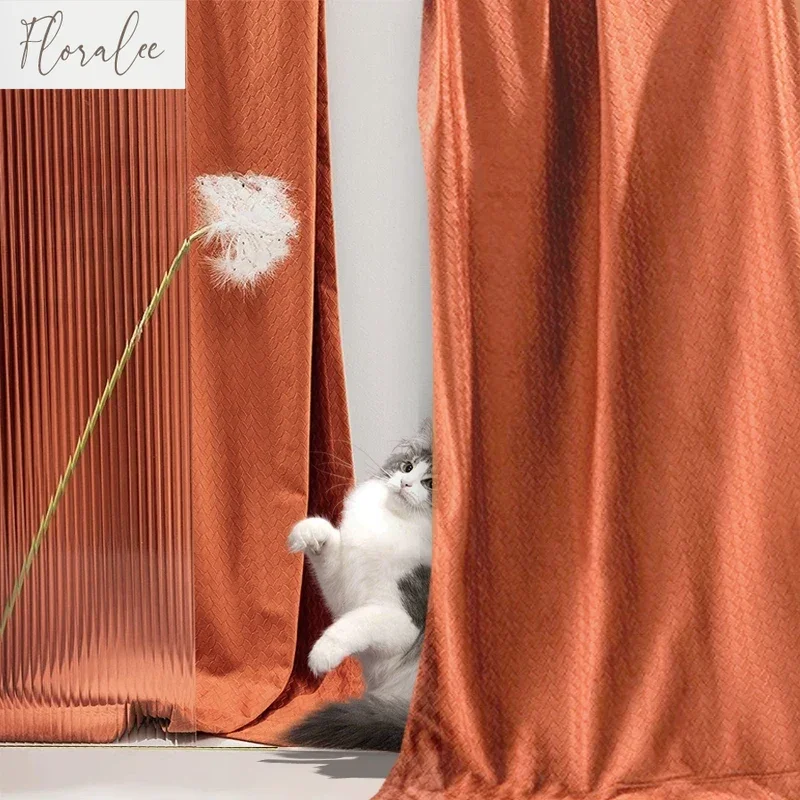 

1Pc European Style Curtain for Living Room Houses Decor Blackout Curtain Light Luxury Window Treatment Sound and Heat Insulation
