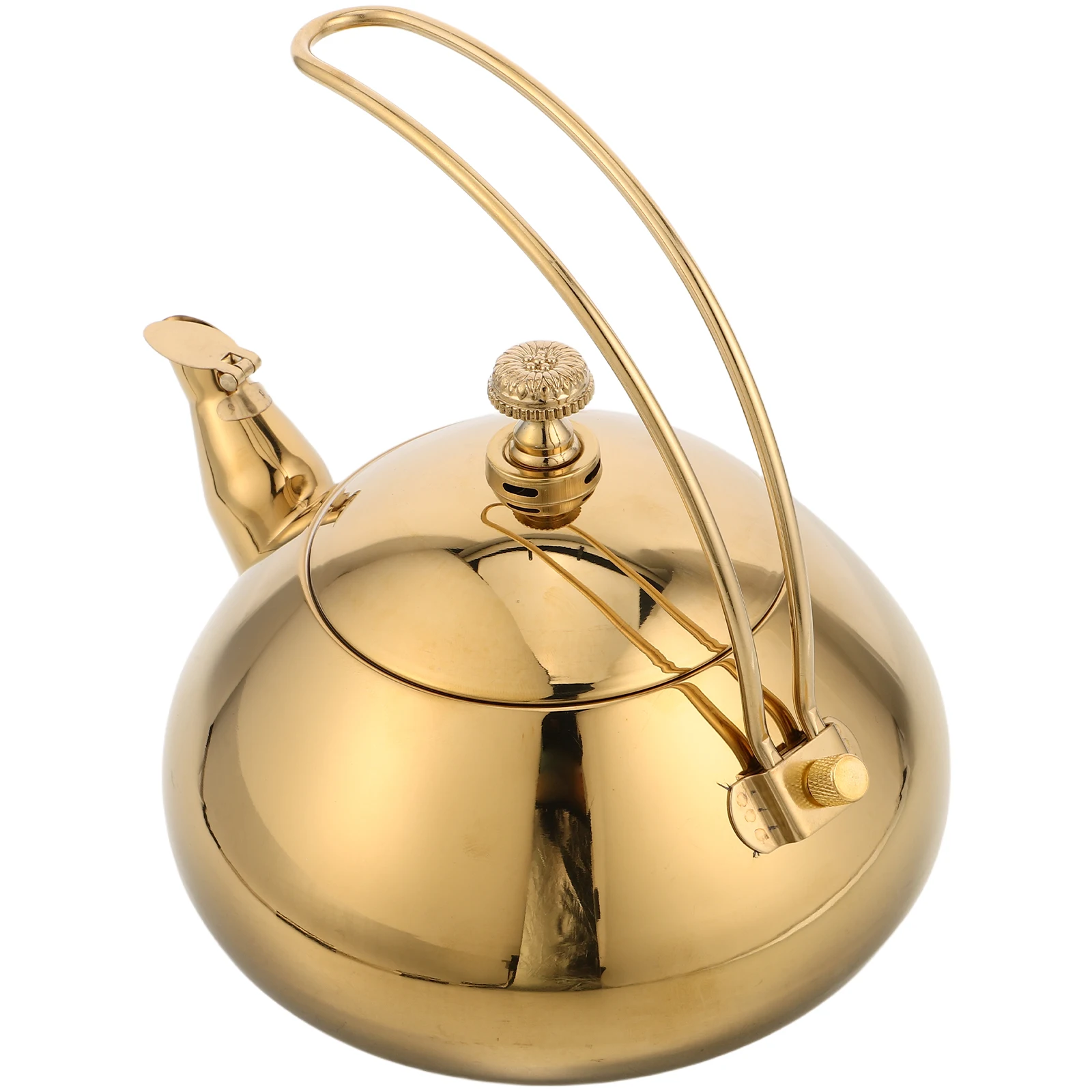 

Stainless Steel Teapot Hot Water Kettle with Pour Spout Desktop Induction Cooker Kitchen Office