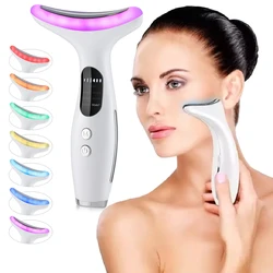 EMS Microcurrent  Face Neck Beauty Device LED Photon Firming Rejuvenating Anti Wrinkle Thin Double Chin Skin Care Facial Massage