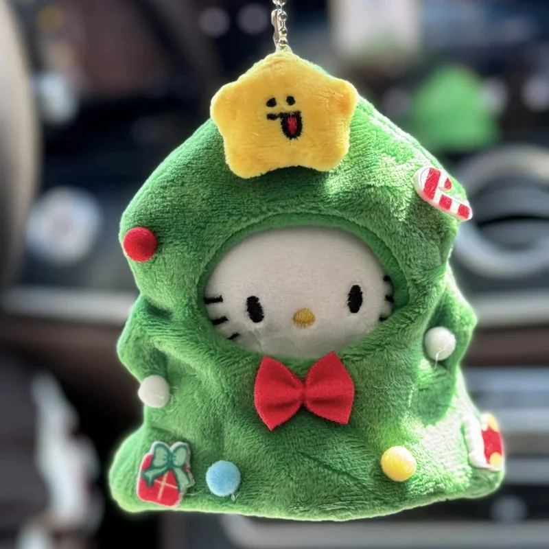 لطيف الكرتون Kt القط أفخم شجرة عيد الميلاد قلادة حقيبة الديكور قلادة صغيرة المدرسية قلادة المفاتيح لطيف هدية الكريسماس