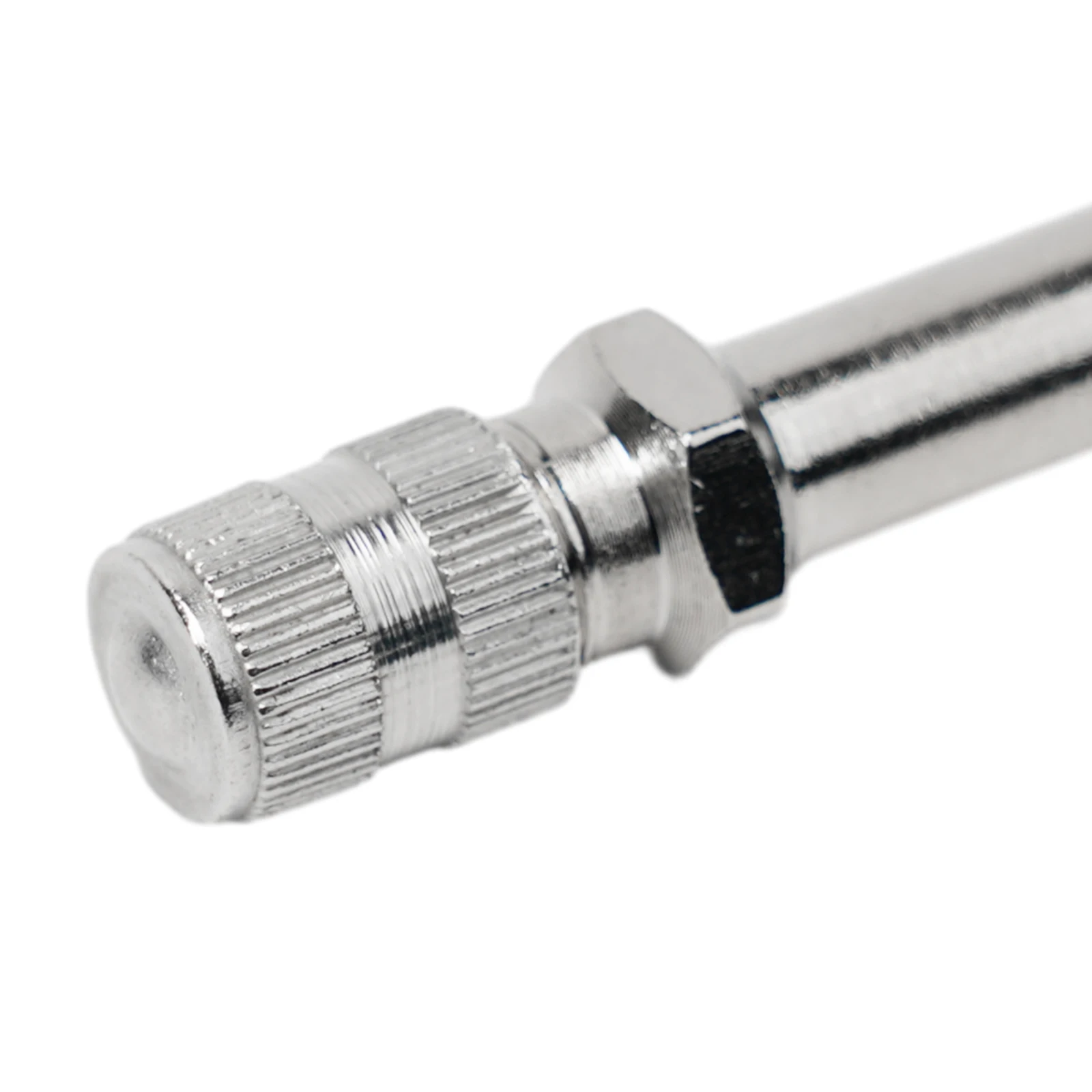 

100mm Tyre Valve Extension Rod 4 In 4 Pcs Auto Car Extender Cap Metal Portable Silver Tone Stem Wheel Valve New