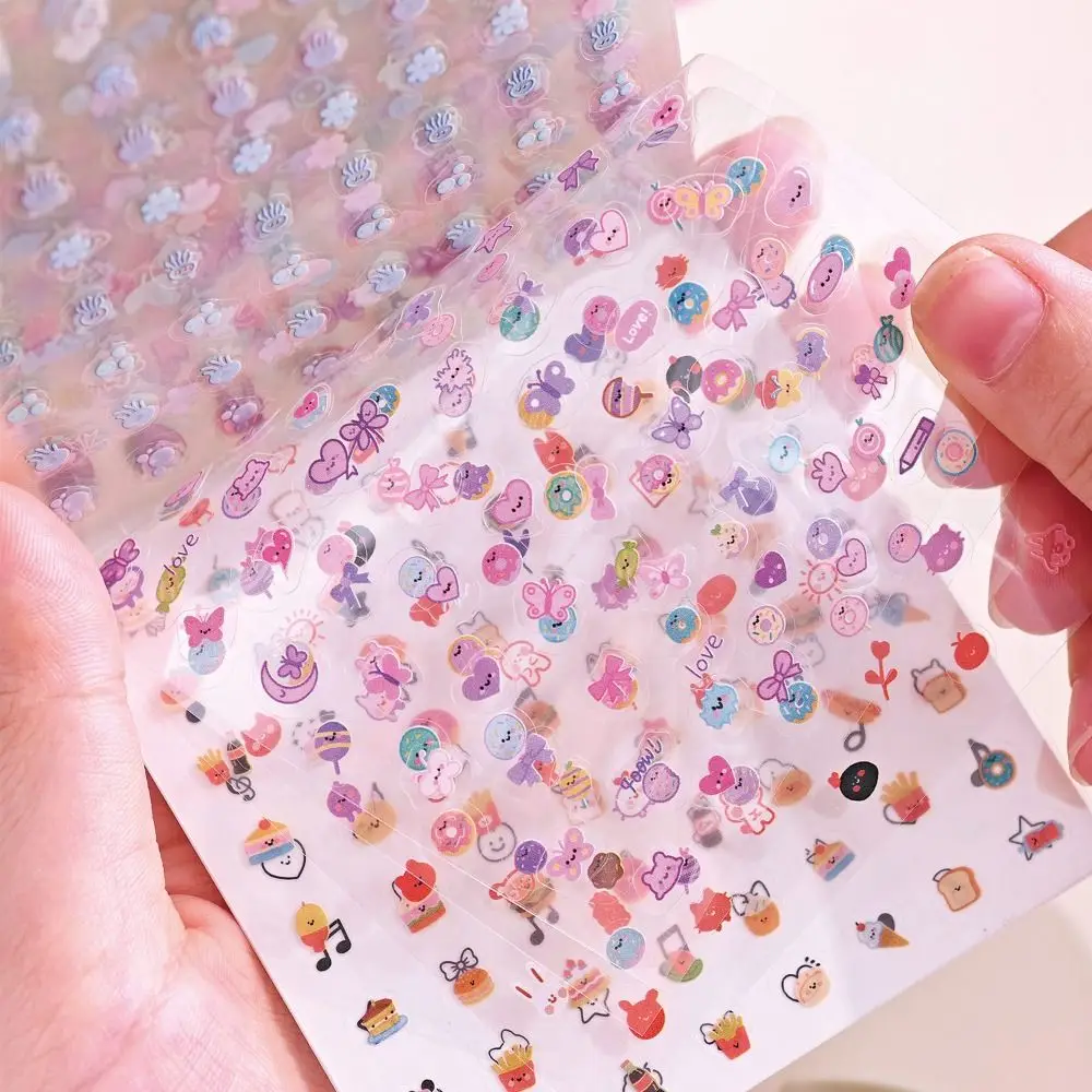 24장/세트 DIY 네일 스티커 셀프 접착 만화 컵 스티커 다기능 소프트 엠보싱 3D 매니큐어 데칼