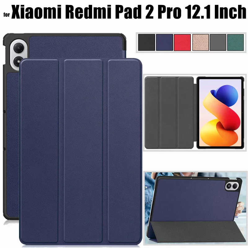 for Xiaomi Redmi Pad 2 Pad2 Pro 12.1 Inch 2025 Tablet Cover PU Leather Case with Auto Wake Function Stand Flip Case