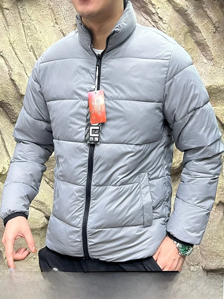 Lightweight Waterproof Cotton Jacket for Men Stand Collar Warm Windproof Autumn Winter Outerwear Standard Fit CleanFit Style
