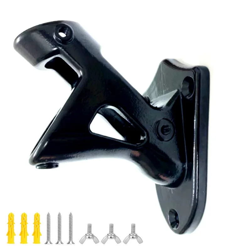 Wall Mounted Outdoor Flagpole Bracket Base Railing Flag Pole Mount Support Holder for Yard Garden