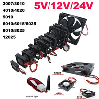 4010 12025 8010 30mm dc 5V 12V 24V Cooling Fan Brushless Motor Case Quiet 40MM 50MM 60MM  80MM  120MM for 3D print 2PIN J17