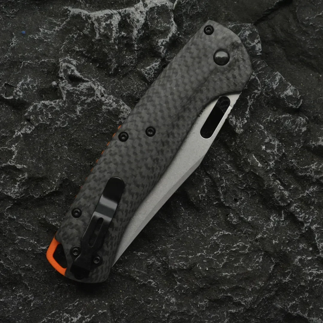 BM15535 Pocket Folding Knife Carbon Fiber+steel Handle Outdoor Hunting Survival Sharp EDC Self-defense Multi-tool Self-defense