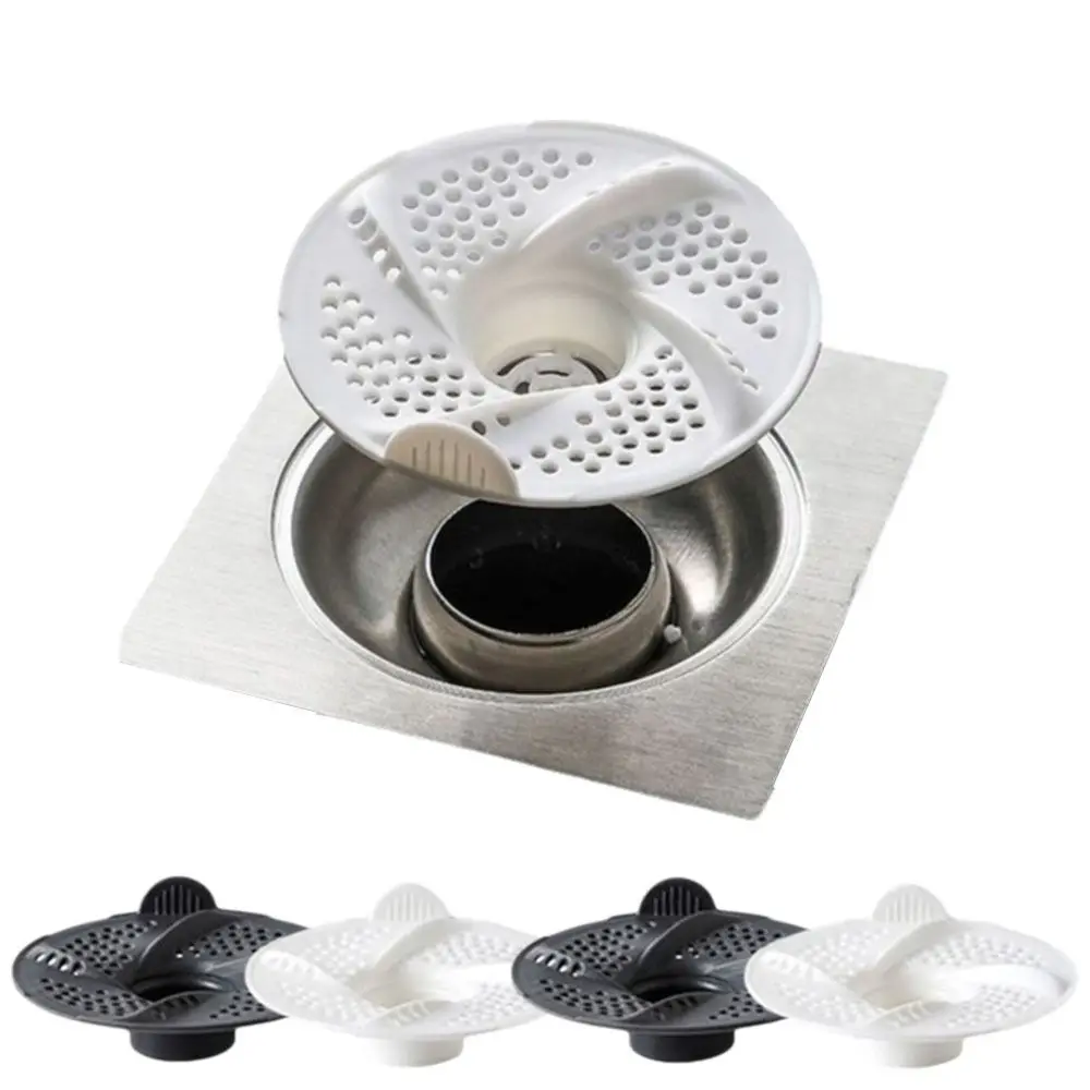 

3pcs Hygienic Vortex Floor Drain Anti-Clogging Rotating Hair Collector Bug Proof Mesh Design Drain Cover Household Use