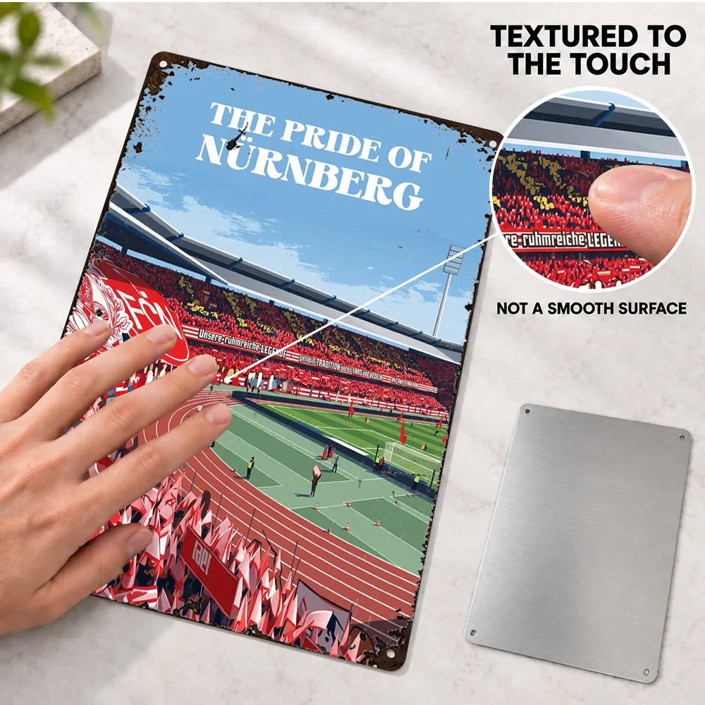 The Pride Of Nurnberg Stadium Football Printed Poster Customized Metal Sign Architectural Illustration Wall Art For Den Fan Gift