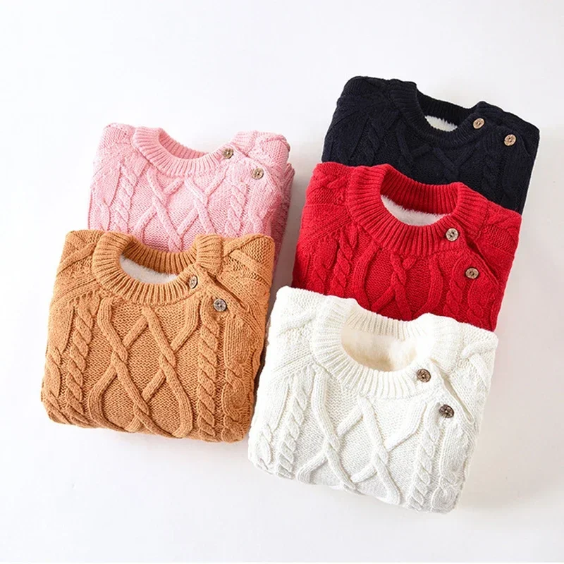 

kids boys sweater 2021 winter thick warm kids jumper age for 1 - 12 yrs baby boy girls sweater spring long sleeve knitwear tops