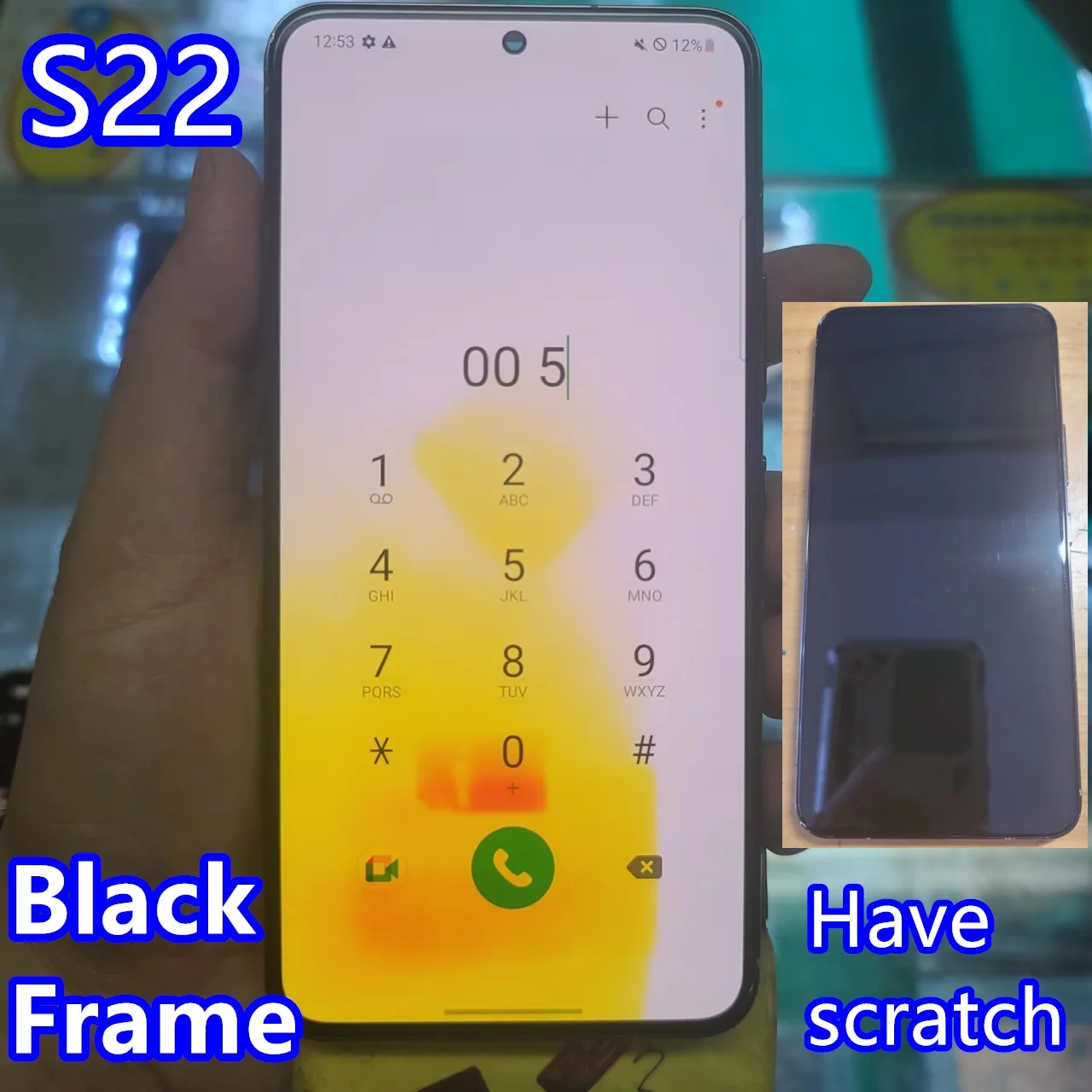 Defect yellow color AMOLED Display Touch Screen For Samsung Galaxy S22 5G S901 S901B S901B/DS Lcd Display Screen with Frame