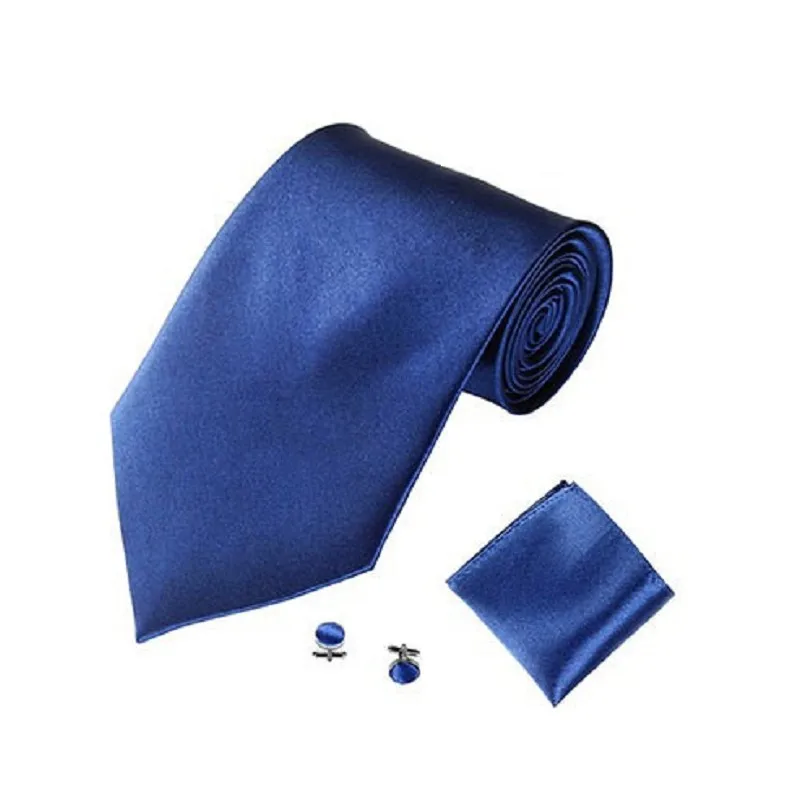 

Men'S Neck Tie Set Business Polyester Pocket Square Ascot Sleeve Button Hanky Neckwear Handkerchief Wedding Office