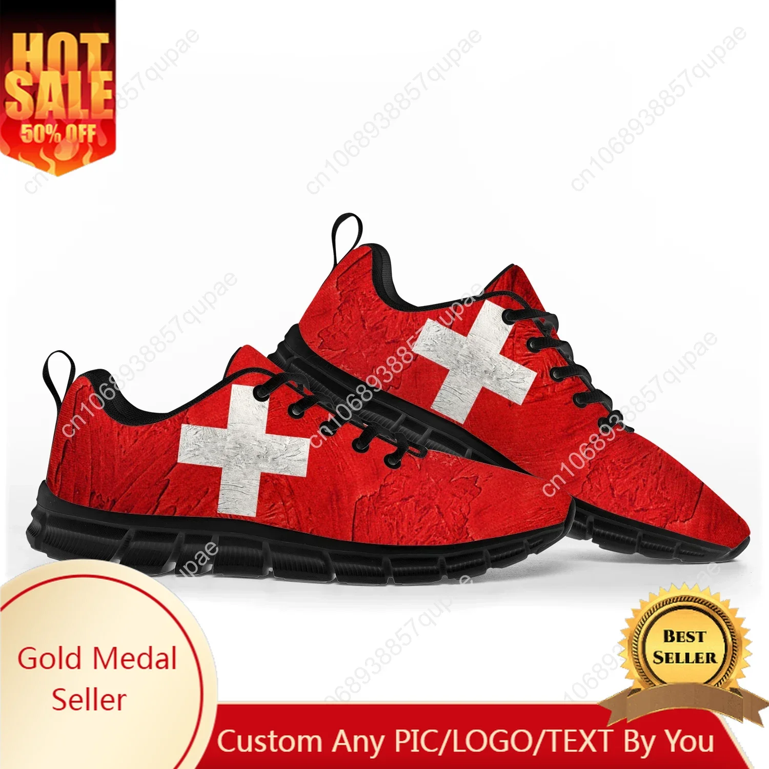 

Swiss Flag Sports Shoes Mens Womens Teenager Sneakers Switzerland Casual Custom High Quality Couple Shoes