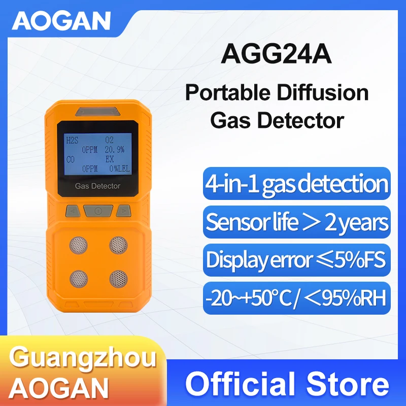 AOGAN Portable four-in-one diffusion gas detector explosion-proof toxic and hazardous combustible gas detection alarms AGG24A