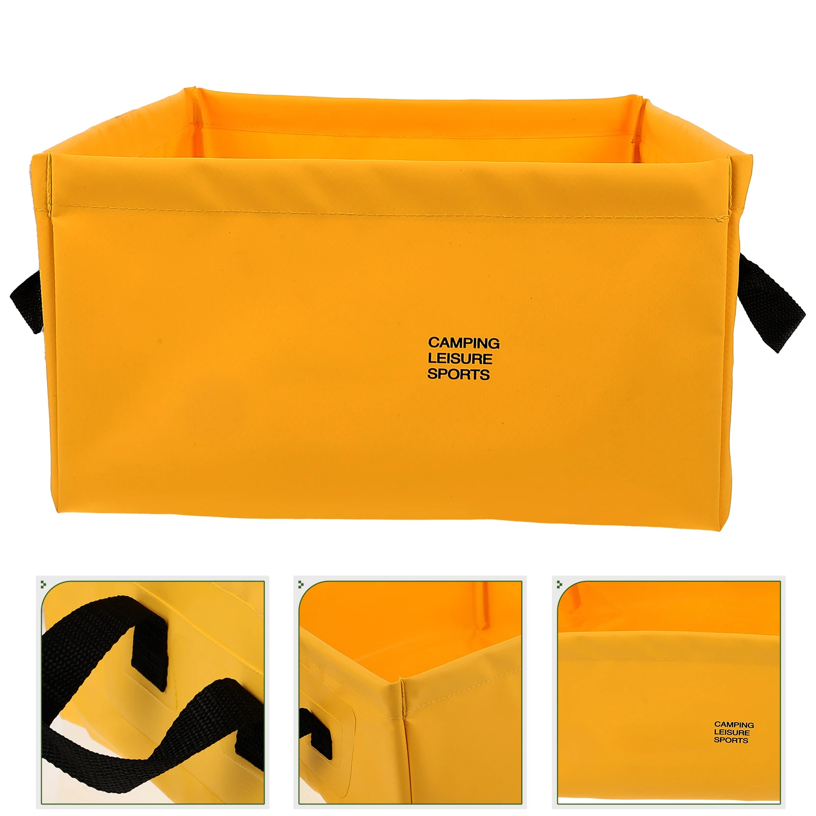 

1pc Folding Water Bucket Outdoor Portable Fishing Bucket Lightweight Water Container For Camping Travel Home Use Yellow
