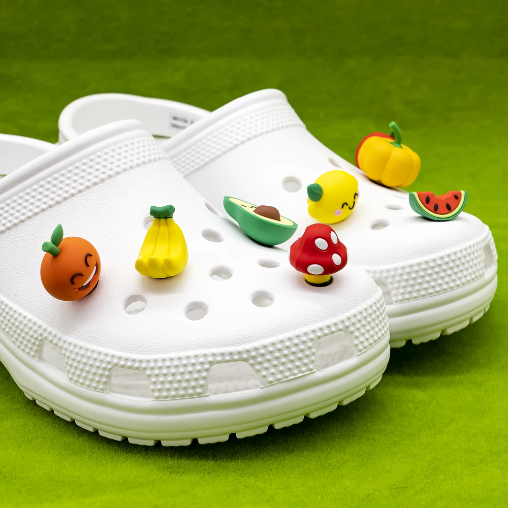 1PCS 3D Schuh Charms Wassermelone Erdbeere Banane Schuh Dekorationen Zubehör Tulpen Kaktus Pilze Sandalen Pins Für Frauen Kind – Detail 2
