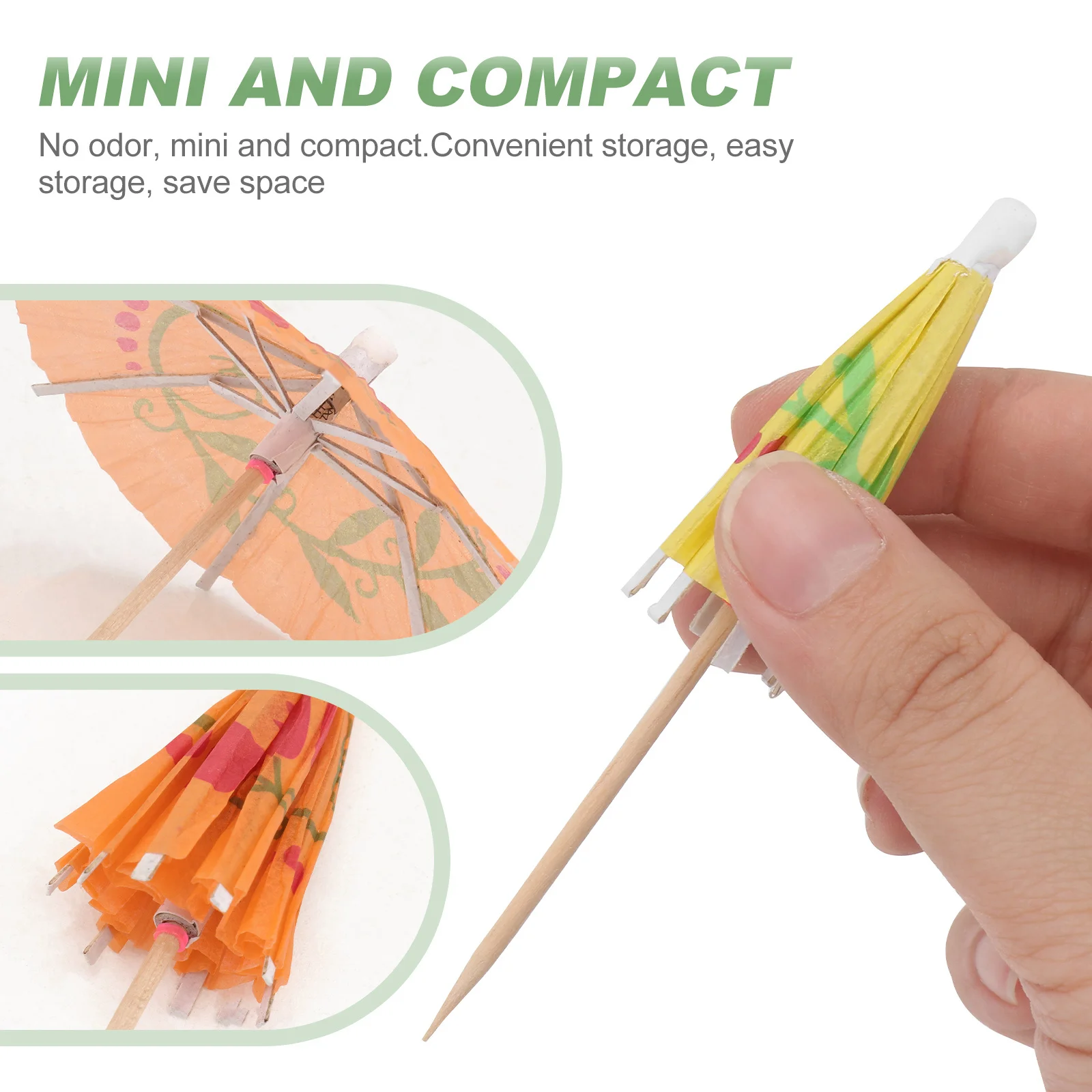 

100pcs Succulent Shade Umbrellas Mini Garden Decor Micro Landscape Wooden Paper Picks Bonsai Cocktail Topper Landscaping Props
