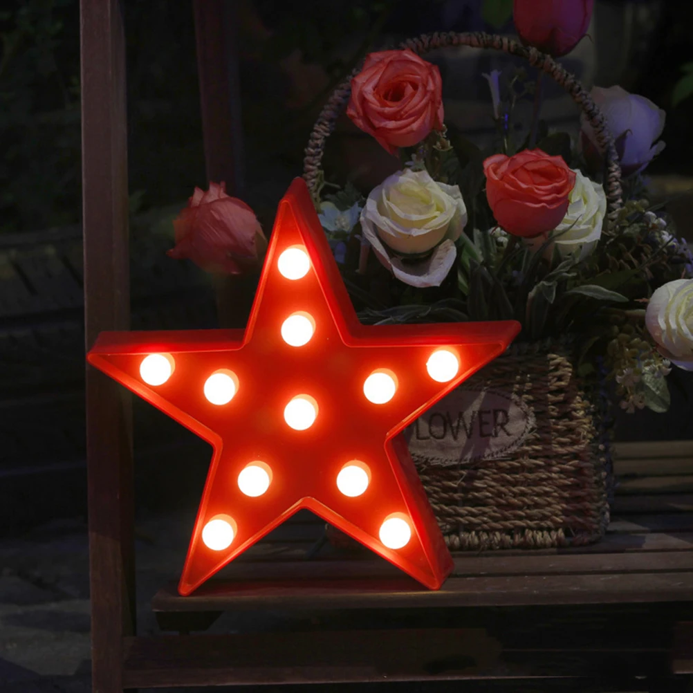 

Pentagram Table 11 LED Bulbs Kids Star Table Lamp Desk Operated Star Light Home Party Decoration Night Light
