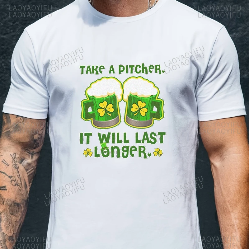 St. Patrick's Day Themed Various Pattern Men's Fashion Short Sleeve Crew Neck T-shirt, Summer Party