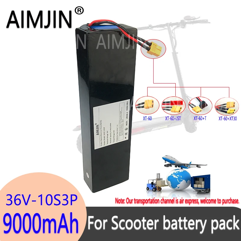 Batterie au lithium aste avec BMS, batterie modifiée pour vélo, scooter et véhicule électrique, 10S3P, 18650 W, 36V, 9.0Ah, 1000