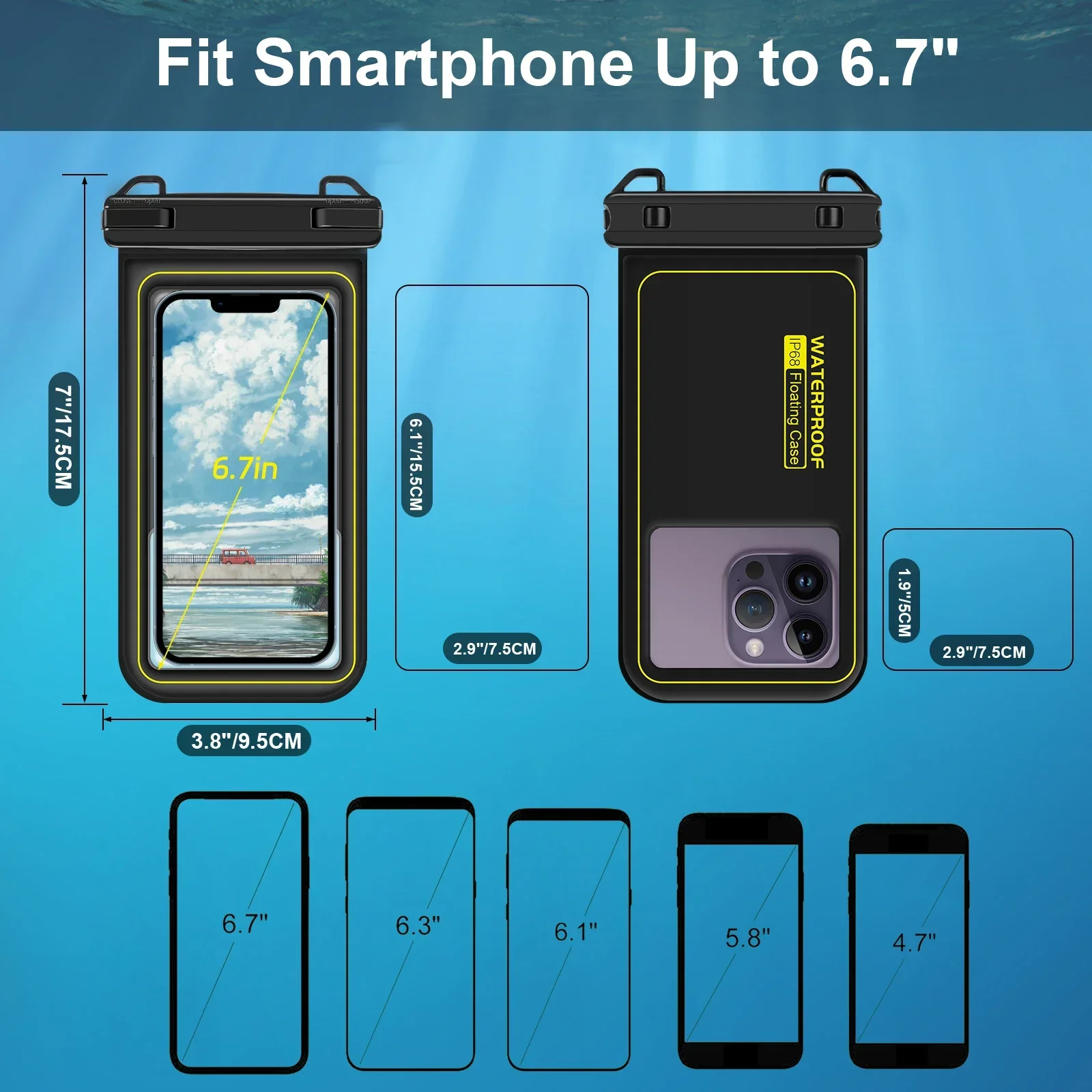 Haissky Bracciale per iPhone Borsa per telefono impermeabile 17 16 15 14 13 12 Pro Max per iPhone 11 Pro Custodia per nuoto Borsa per telefono con braccio da surf