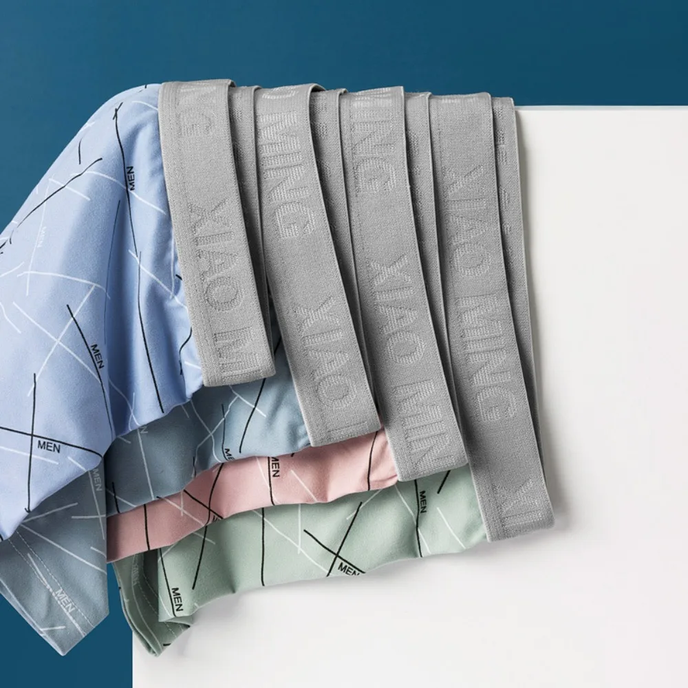 

5 шт. дышащие мужские трусы-боксеры больших размеров, бесшовные эластичные трусы с принтом, нижнее белье со средней талией для мужчин и мужчин