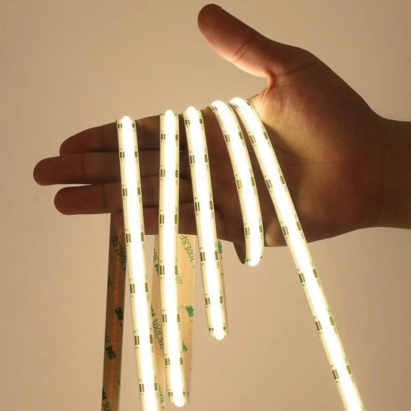 COB CCT LED Strip Light Dual Color Warm+Cool White Flexible High Density Linear LED Tape Light Bar DC 12V 24V Room Decor Ambient