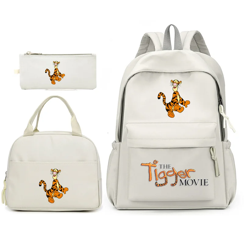 

3pcs Disney The Tigger Movie Backpack with Lunch Bag for Women Student Teenagers School Bags Comfortable Travel Sets